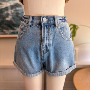 vintage high rise denim shorts